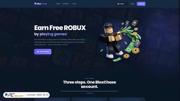 Captura de ecrã de bloxchase.com