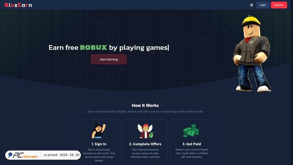 bloxearn.com screenshot