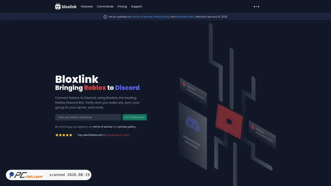 Screenshot von bloxlink.gr