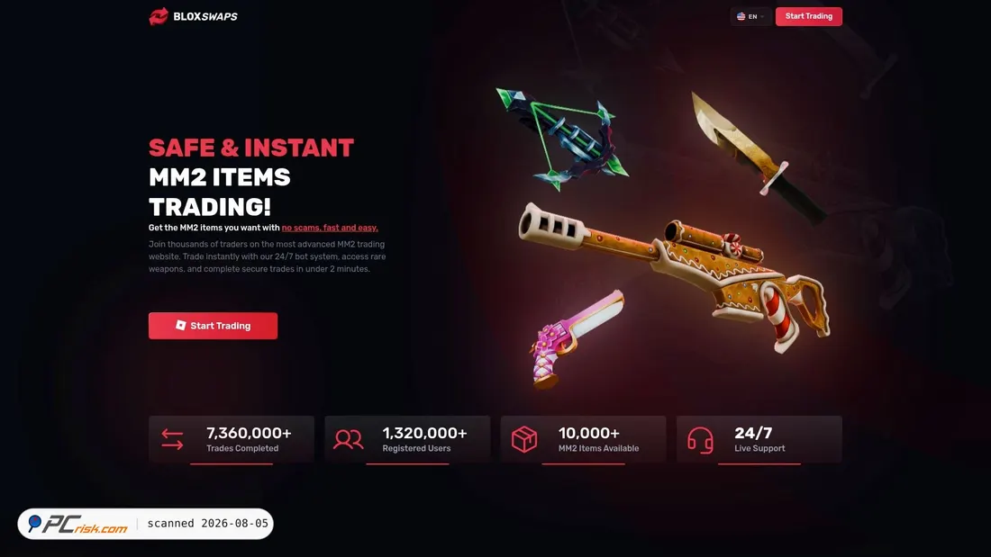 Screenshot of bloxswaps.com