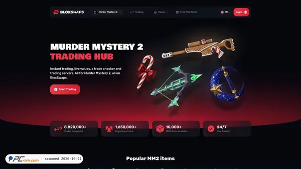 bloxswaps.com screenshot