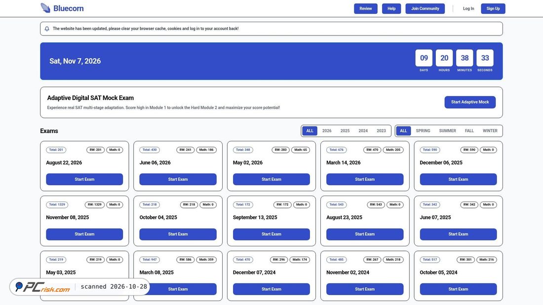 Screenshot von bluecorn.org