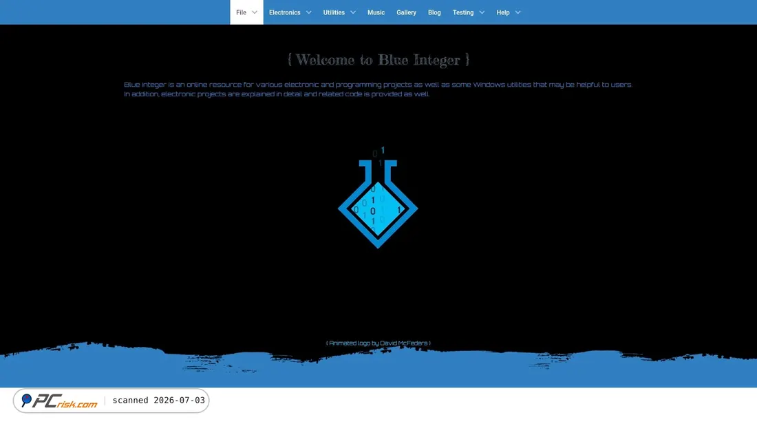 Screenshot of blueinteger.eu