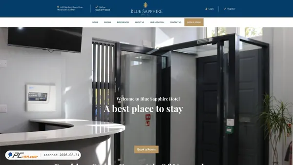 Screenshot van bluesapphirehotel.co.uk