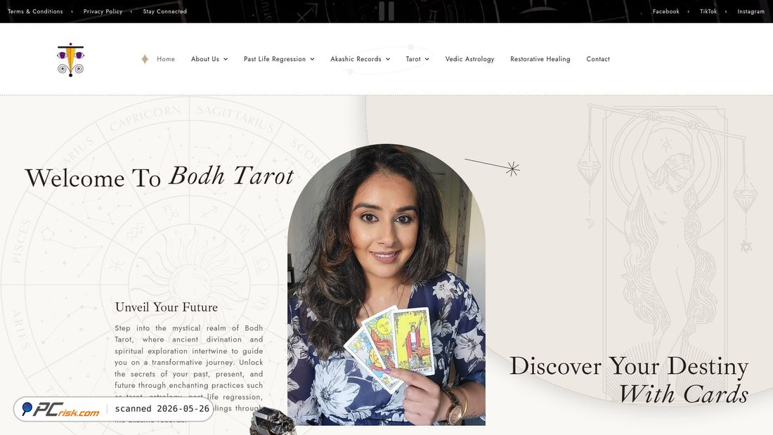 Screenshot of bodhtarot.com