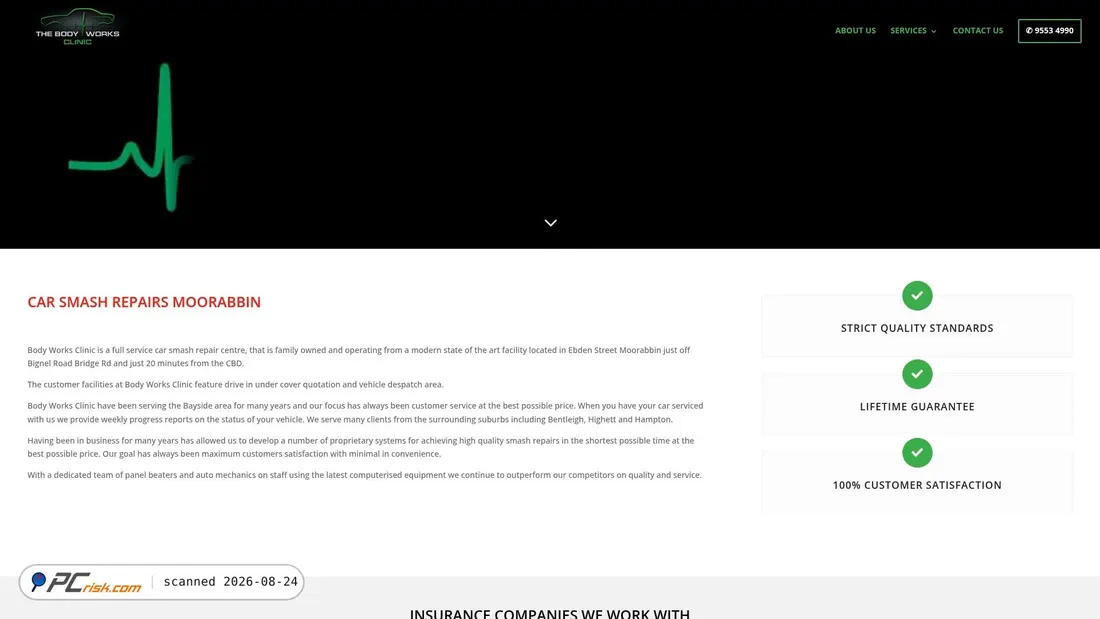 Captura de pantalla de bodyworksclinic.com.au