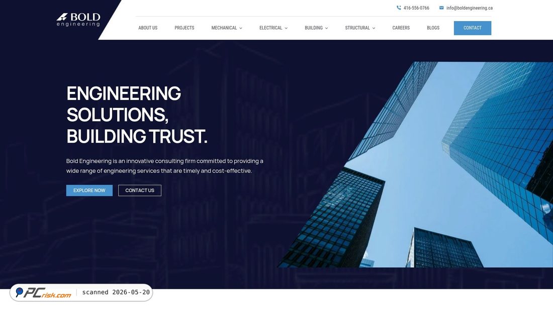 Screenshot of boldengineering.ca