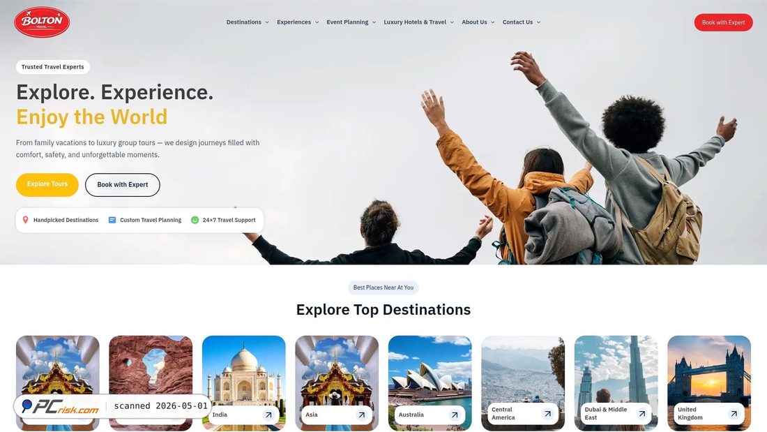Screenshot von boltontravel.com