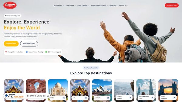 boltontravel.com screenshot