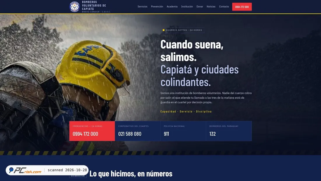 Screenshot von bomberoscapiata.com.py