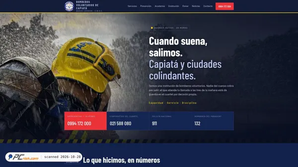 Captura de ecrã de bomberoscapiata.com.py