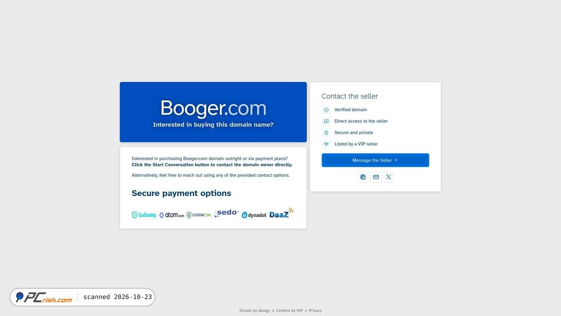 Screenshot of booger.com