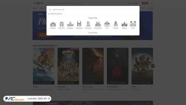bookmyshow.com screenshot