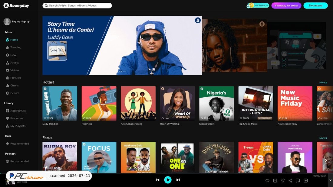 Screenshot of boomplaymusic.com