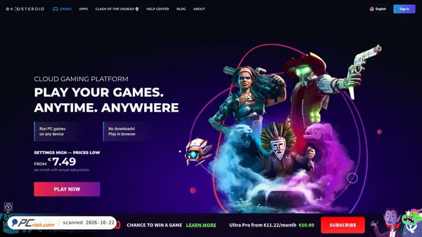 boosteroid.com Screenshot