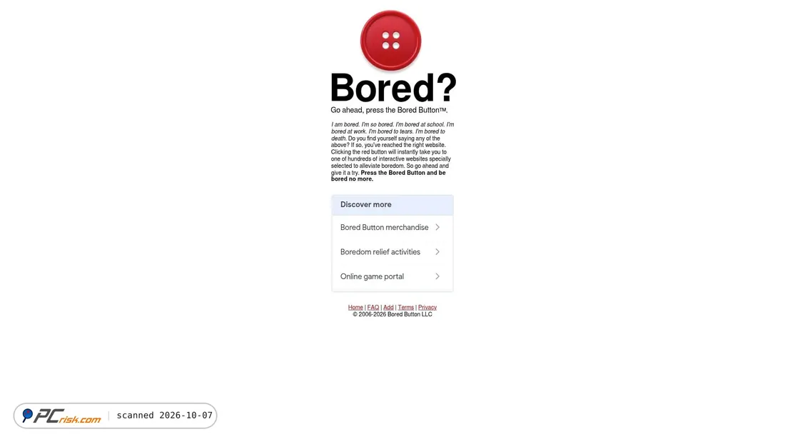 Screenshot of boredbutton.com