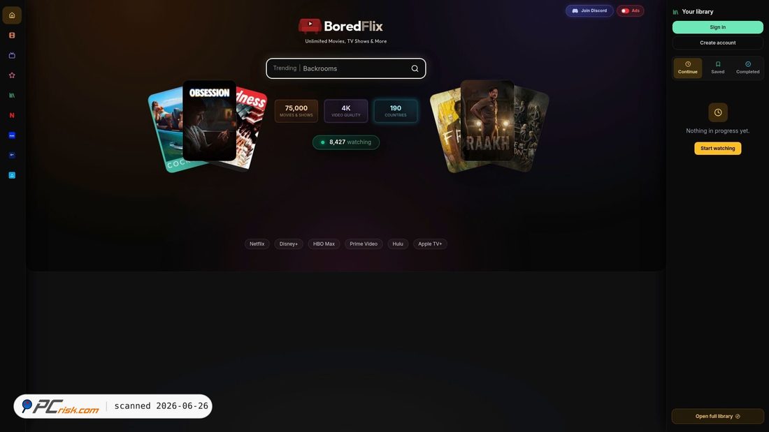 Screenshot of boredflix.tv