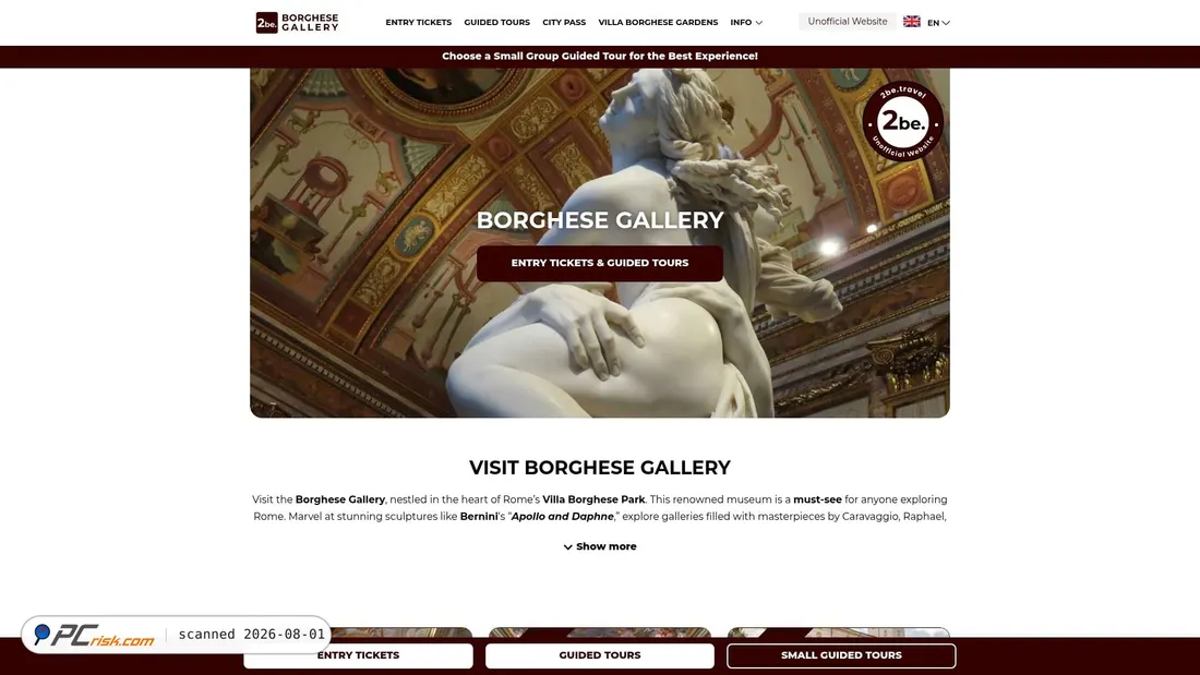 Screenshot of borghesegallery.com