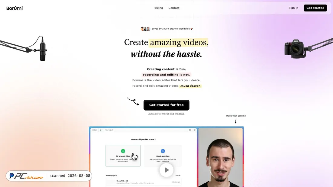 Screenshot of borumi.com
