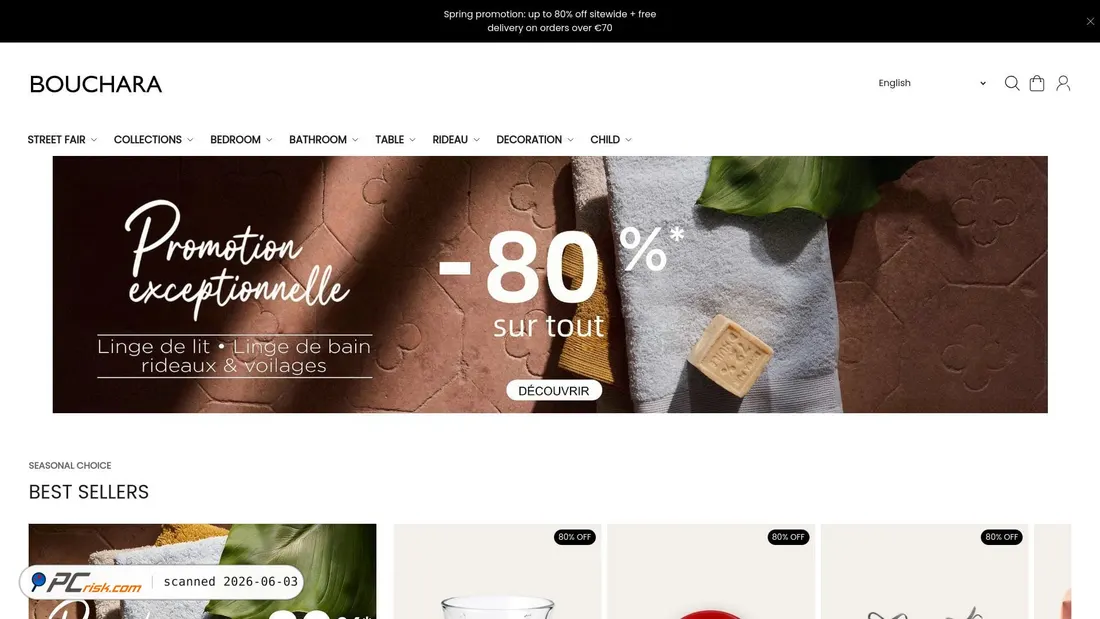 Screenshot of boucharaofficial.com