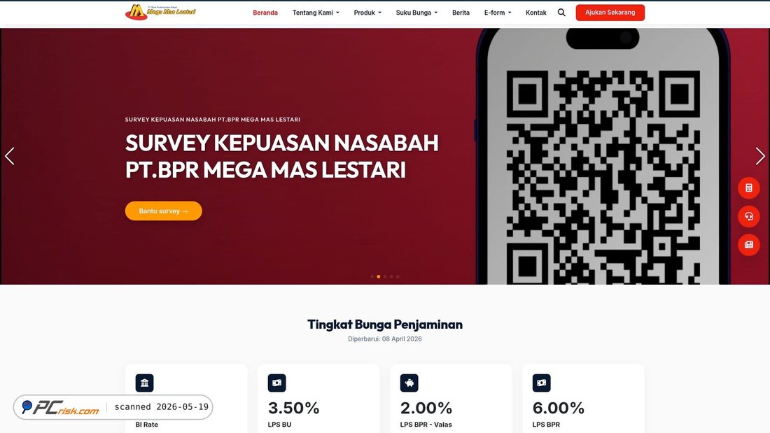 Screenshot of bprmegamaslestari.com