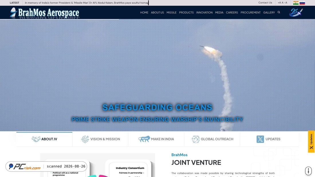 Capture d’écran de brahmos.com