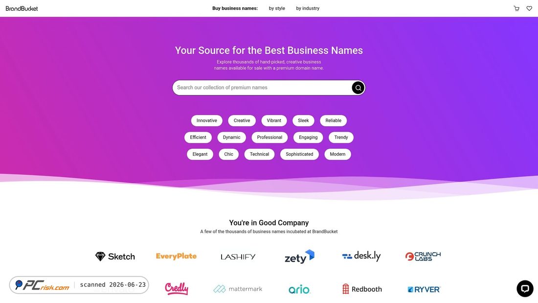Screenshot of brandbucket.com