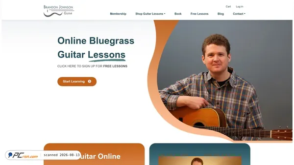 brandonjohnsonguitar.com screenshot