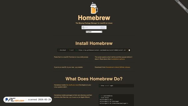 brew.sh screenshot