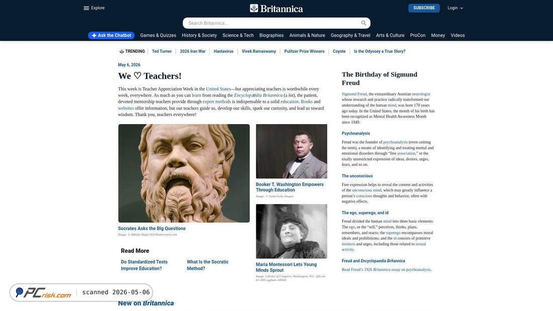 Screenshot van britannica.com
