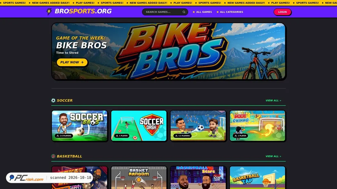 Screenshot of brosports.org