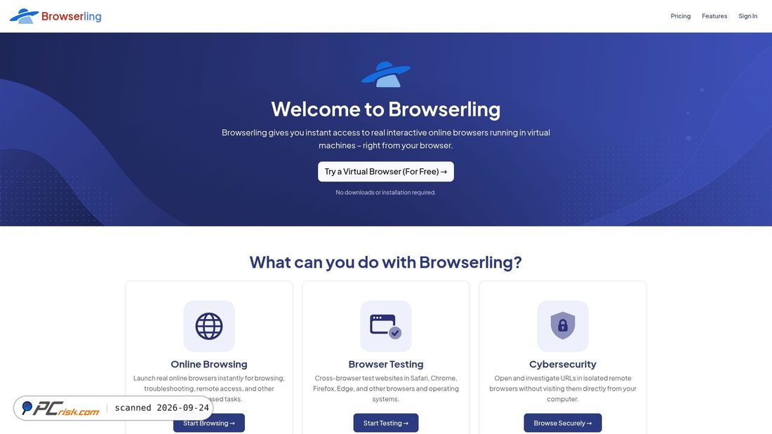 Captura de ecrã de browserlingapp.com