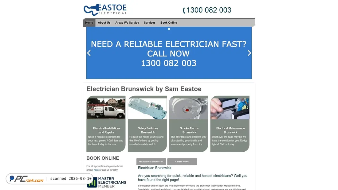 Screenshot of brunswickelectrical.com.au