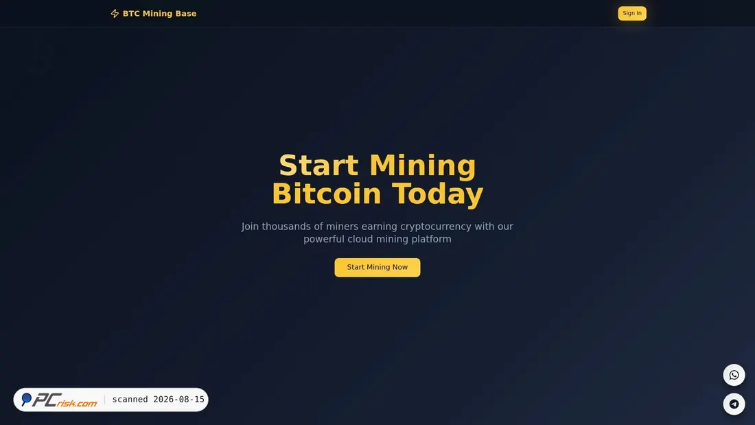 Screenshot of btcminingbase.com