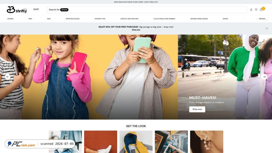 Screenshot of bthriftyonline.com