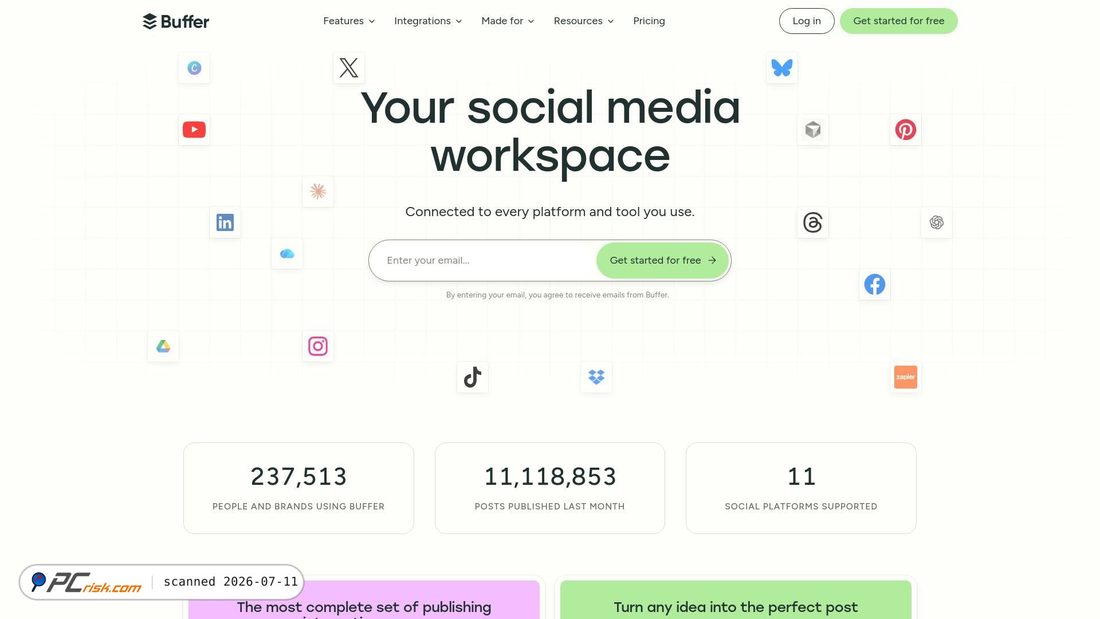 Screenshot of buffer.com