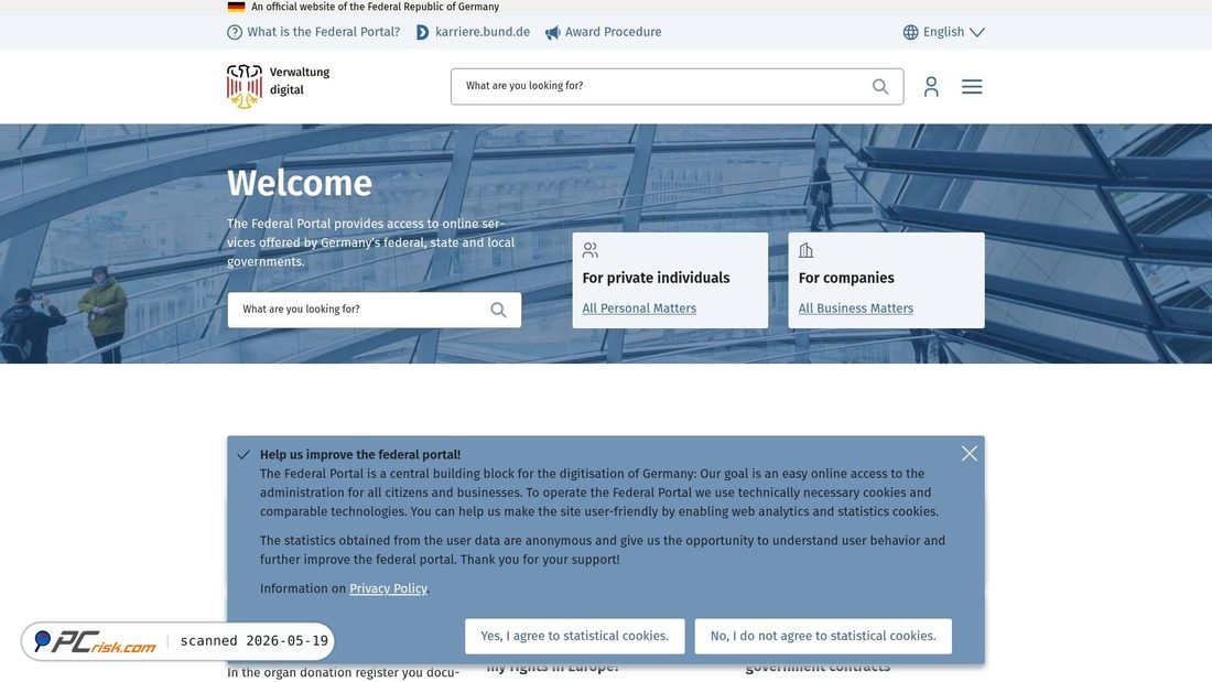Screenshot of bund.de