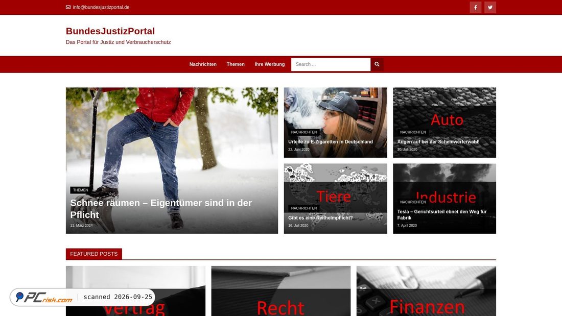 Captura de ecrã de bundesjustizportal.de