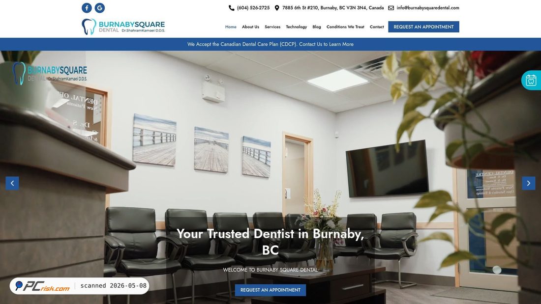 Screenshot di burnabysquaredental.com