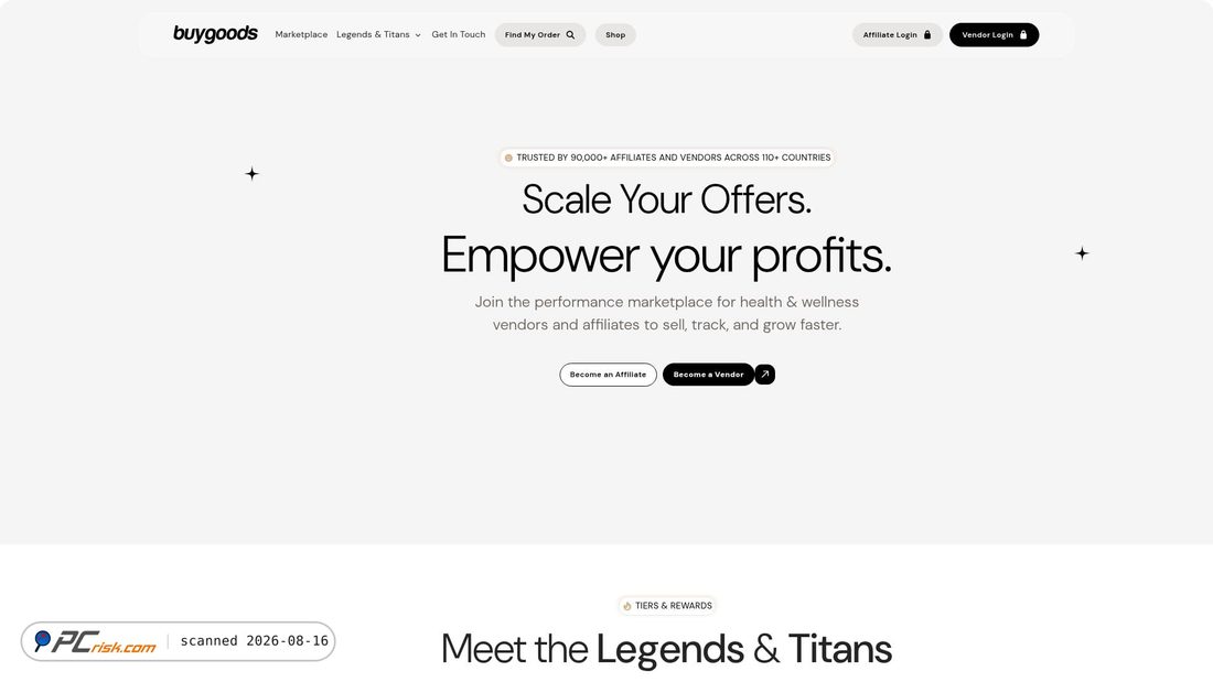 Screenshot of buygoods.com