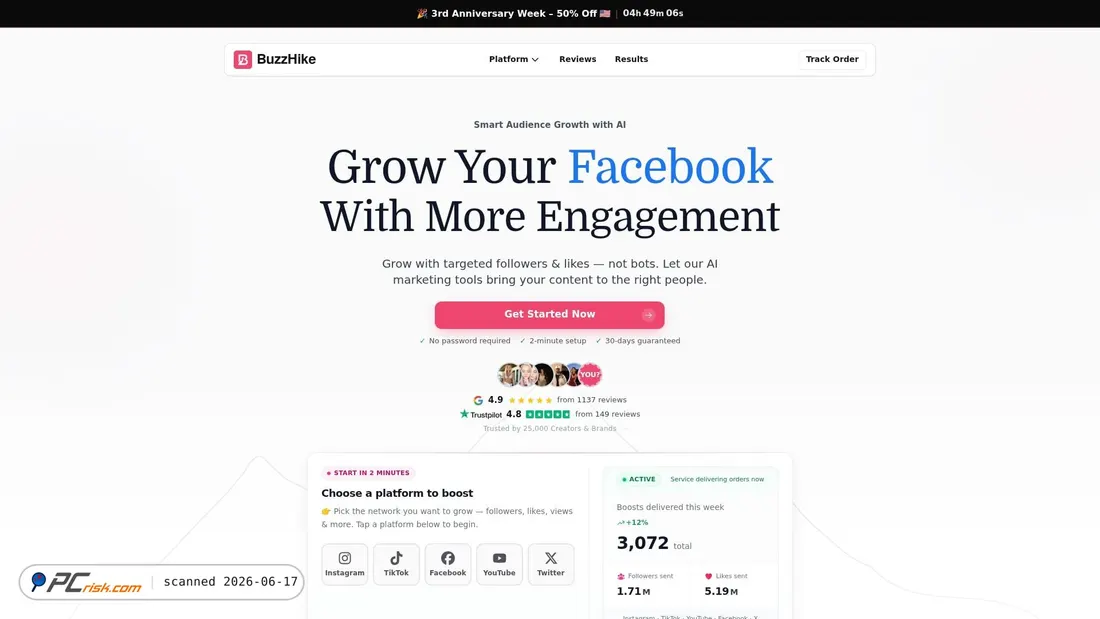 Screenshot of buzzhike.com