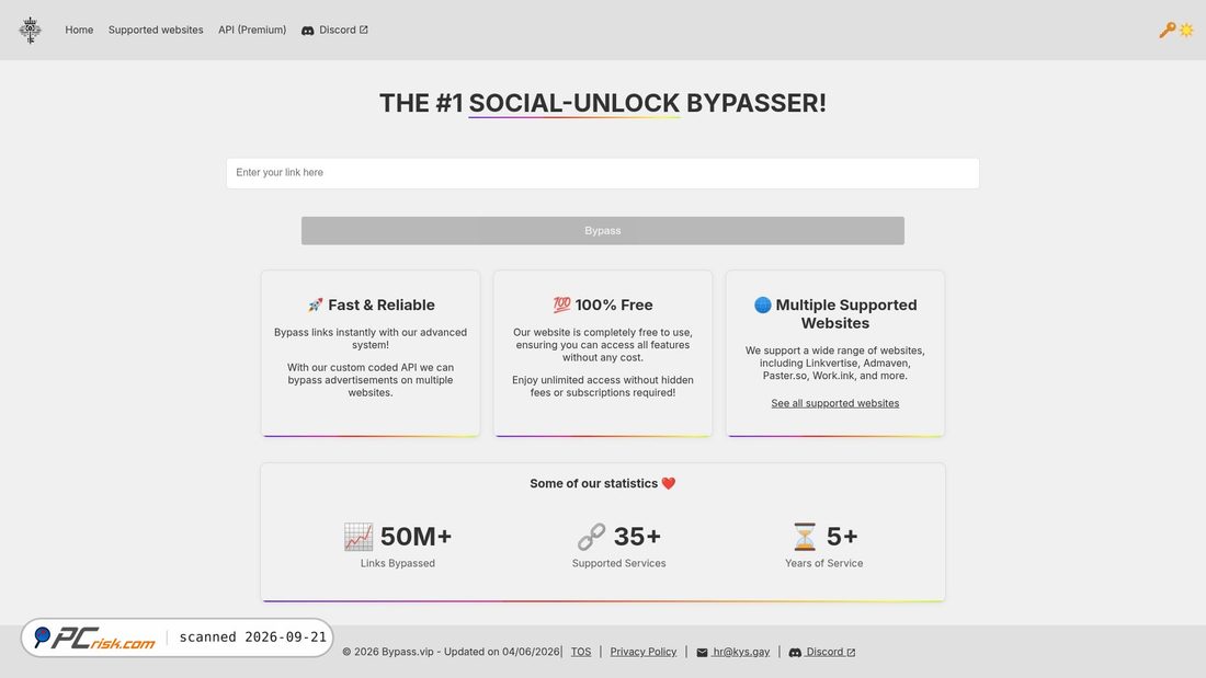 Screenshot of bypass.vip