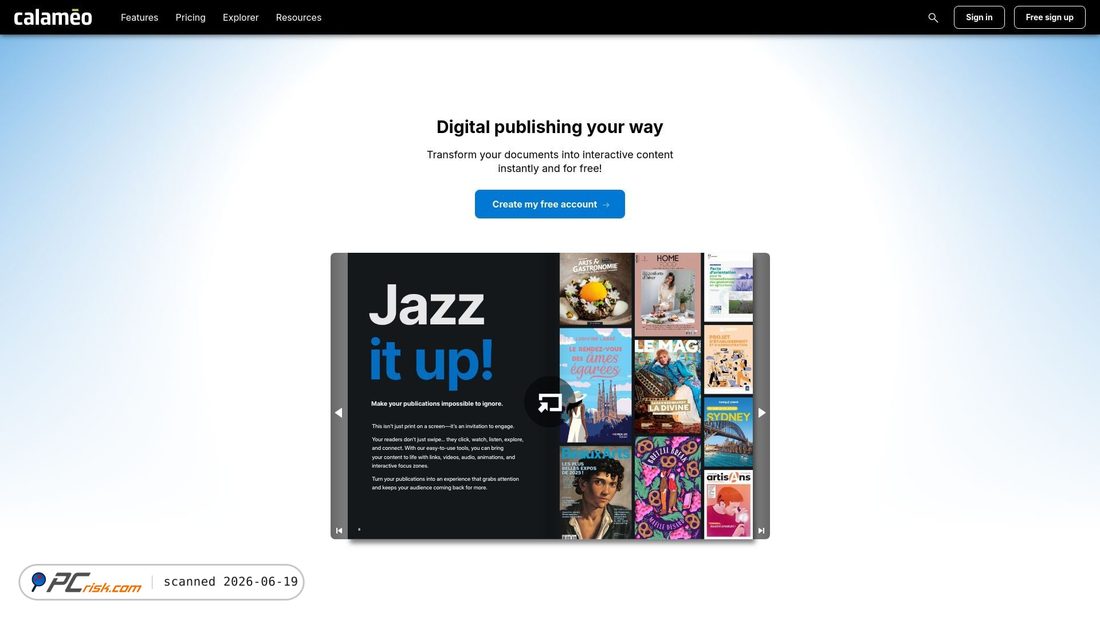Screenshot of calameo.com