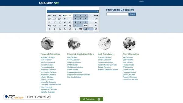 calculator.net screenshot