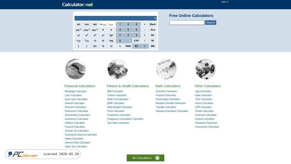 calculator.net screenshot