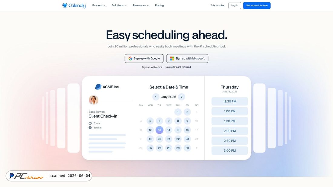 Screenshot von calendly.com