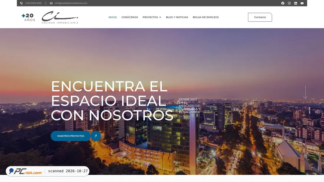 Screenshot of calidadinmobiliaria.com