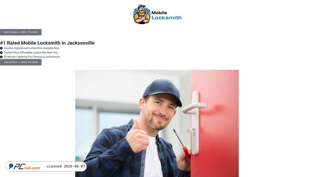 Zrzut ekranu call.mobilelocksmithjax.com