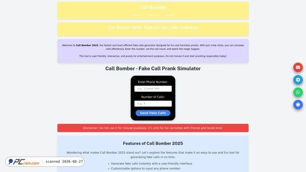 callbombers.net Screenshot