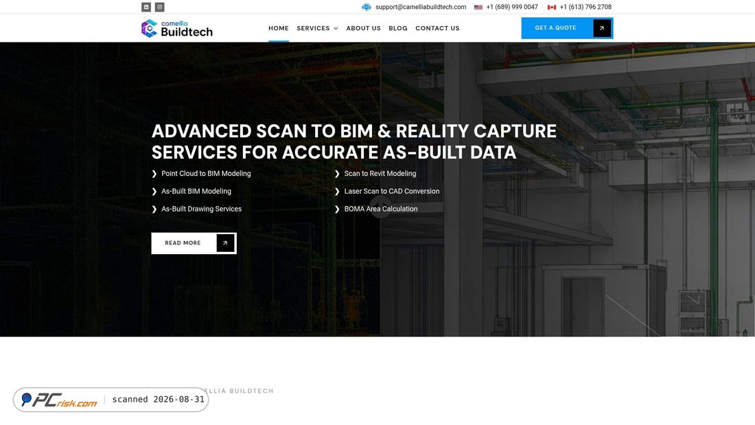 Screenshot von camelliabuildtech.com